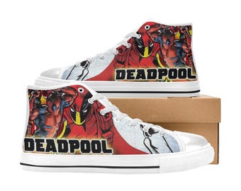 Deadpool High Top Shoes Custom Canvas Sneakers for Kids & Adults