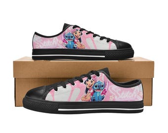 Zapatillas de lona personalizadas de Lilo & Stitch para niños y adultos.