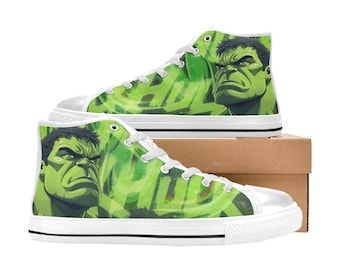 Hulk High Top Shoes Custom Canvas Sneakers for Kids and Adults