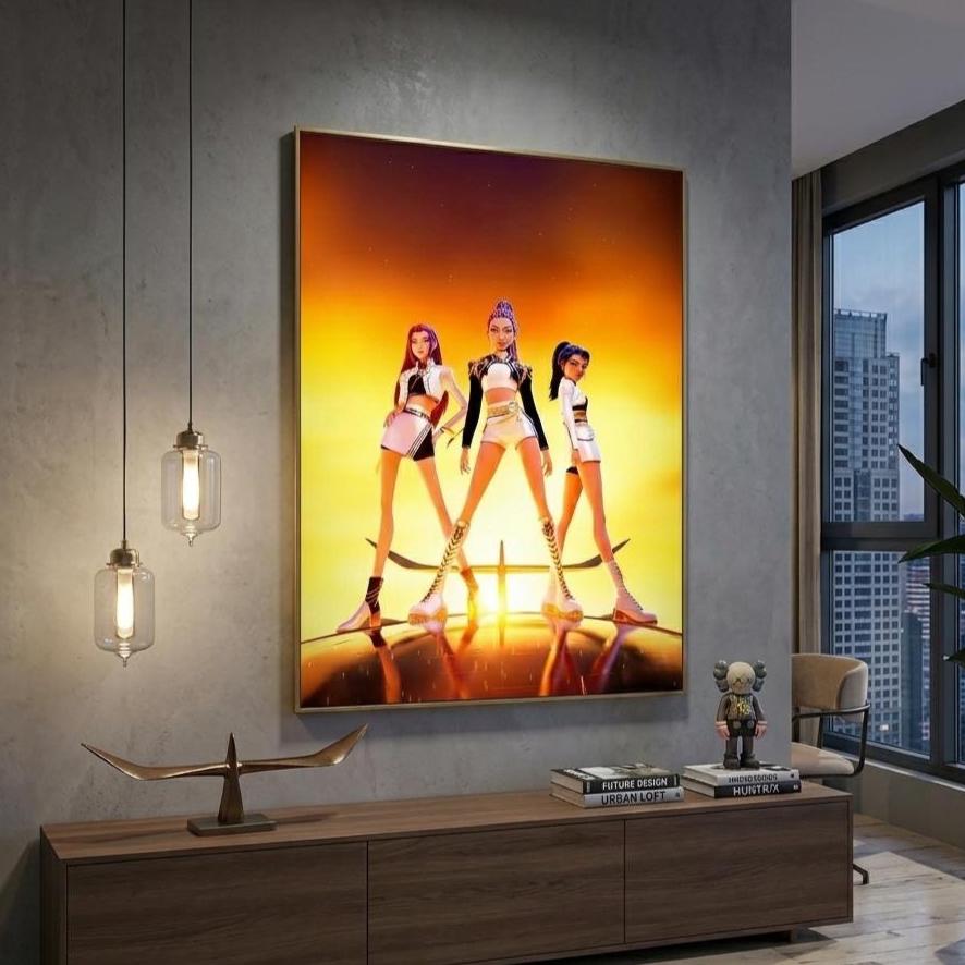 Huntrix Wall Art Poster Set of 3 | Kpop Demon Hunters Prints