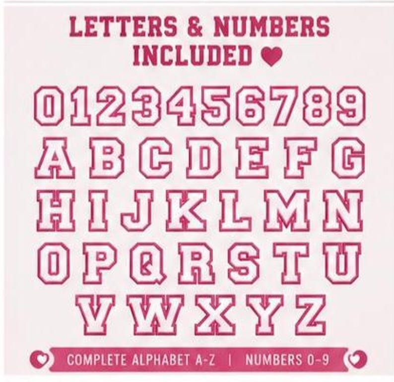 Varsity Applique Embroidery Fonts | A-Z 0-9 Applique Alphabet | Satin ...
