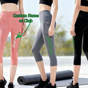 Personligt namngivna HERBALIFE Capri Yoga Leggings för kvinnor | Tryckta fitness- och yogacapris | Presentbyxor för kvinnor i träningskläder