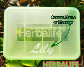 Pastillero Herbalife personalizado: Estuche de vitaminas de viaje a prueba de fugas para 6 días