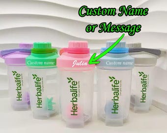Botella mezcladora Herbalife con nombre personalizado: vaso hermético de 500 ml