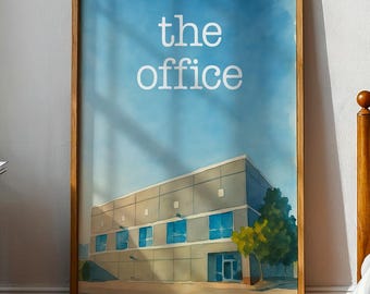 The Office TV Show Poster – Scranton Building Watercolor Art Print, Minimalist Wall Decor, Gift for The Office Fans, The Office TV Show Art