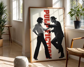 Pulp Fiction Movie Poster - Vintage Film Print - Quentin Tarantino Art - Retro Cinema Wall Decor - 90s Movie Artwork - Film Poster Prints