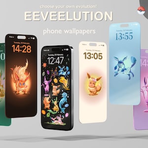 Eevee Evolution Phone Wallpapers – 20+ Hand-Painted Pokémon Wallpapers, Digital Download, Eeveelution Art + Secret Bonus!