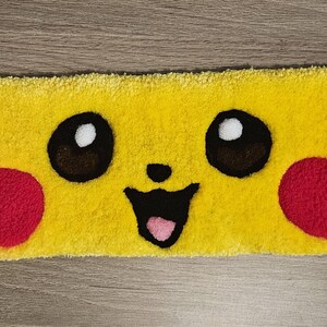 Pikachu Rectangle Rug Pikachu Tufted Keyboard Rug: Handmade Gamer Desk Mat, Rug Tufting - Etsy