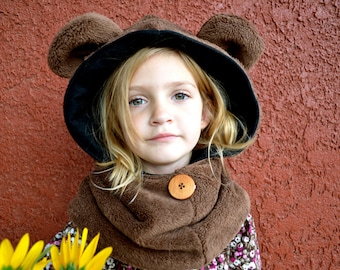 Children's Sewing Patterns, Hoodie with Ears Sewing Pattern, Animal Hoodie, Winter Fleece Animal Hat Pattern, Girls Hat Pattern, Boy Pattern