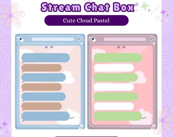 Cloud Pastel Twitch Chatbox, Cute Chat Box Streamers, Chat Box Overlay, Chat box widget, Stream Chatbox, Stream Asset, Chatbox Frame