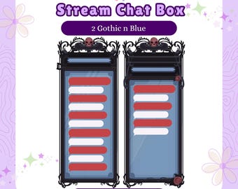 ゴシックブルー ストリーム チャット ボックス オーバーレイ: Twitch チャット ウィジェット (即時ダウンロード)