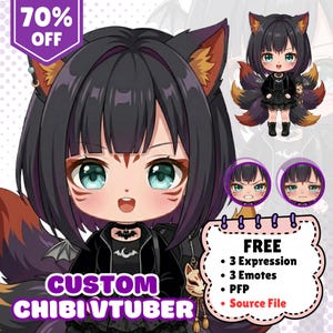 Custom Chibi VTuber Live2D Model: Chibi Anime Style for Streaming