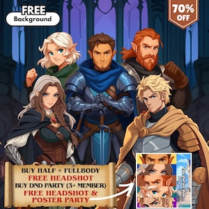CUSTOM DND, DnD Charakter, Charakter Portrait, DnD Auftragsarbeit, Dungeon and Dragons, DnD Fantasy, Charakter Auftragsarbeit, DnD Party, DnD Geschenk