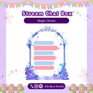 Magic Ocean Twitch Chatbox, Cute Chat Box Streamers, Chat Box Overlay, Chat box widget, Stream Chatbox, Stream Asset, Chatbox Frame