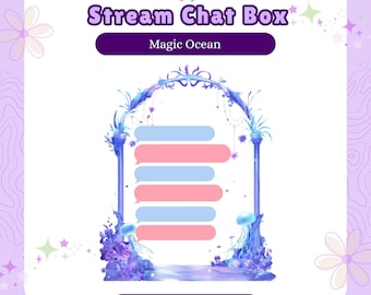 Magic Ocean Twitch Chatbox, Cute Chat Box Streamers, Chat Box Overlay, Chat box widget, Stream Chatbox, Stream Asset, Chatbox Frame