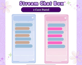 Cute Pastel Twitch Chatbox, Cute Chat Box Streamers, Chat Box Overlay, Chat box widget, Stream Chatbox, Stream Asset, Chatbox Frame
