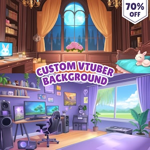 Aangepaste Vtuber-achtergrond, vtuber-kamerstreampakket, Twitch-overlay, live2d-achtergrond, esthetische kamerachtergrond voor vtuber