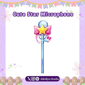 Cute Vtuber Asset Microphone - Vtuber Microphone - Kawaii Microphone - PNGTuber Asset