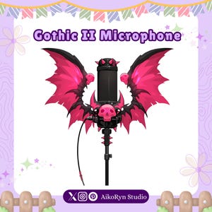 Gothic II Vtuber Asset Microphone - Vtuber Microphone - Gothic Microphone - PNGTuber Asset