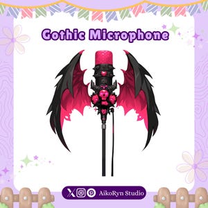 Gothic Vtuber Asset Microphone - Vtuber Microphone - Gothic Microphone - PNGTuber Asset