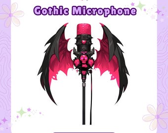 Gothic Vtuber Asset Microphone - Vtuber Microphone - Gothic Microphone - PNGTuber Asset