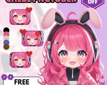 Avatar personalizado estilo chibi para PNGTuber / Modelo y personaje de anime para PNGTuber / Comisión de avatar para streaming en Twitch / Arte adorable para PNGTuber