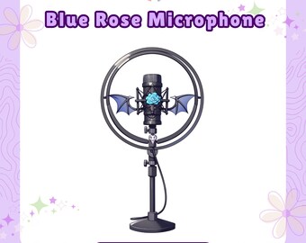 Blue Rose Gothic Vtuber-mikrofontillgång (PNGTuber)