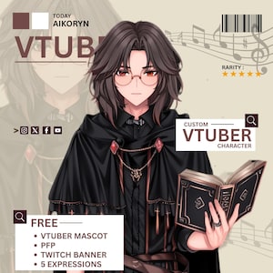CUSTOM VTUBER model for commercial use | Live 2D Vtuber | Character Design| Pngtuber | Anime art | Vtuber Rigging | Vtuber Design