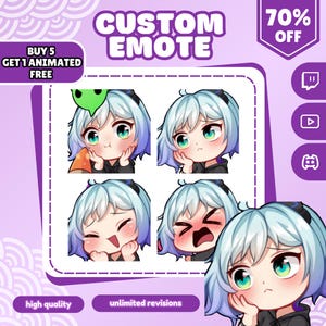CUSTOM EMOTES, Animierte Emotes, Benutzerdefiniertes Emote, Chibi Emotes, Twitch Emotes, Twitch Emotes Pack, Twitch Emoji, Benutzerdefiniertes Emote, benutzerdefiniertes Twitch