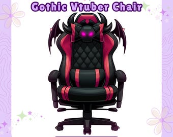 Gothic VTuber Chair PNG | VTube Studio Accessory | Cute Bat Gamer Chair for Live2D Model