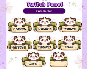Cozy Panda Twitch Panels, Twitch Panels Lofi, Twitch Stream, Panda Twitch, Kawaii Panda Stream Panels, Cute Cat Transparent Overlay