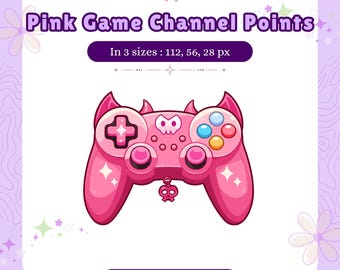 Pink Game Channel Point for Twitch, Kawaii icon, Twitch Channel Point, Channel Point Icon, Twitch Emotes, Channel Point, Cute Channel Points