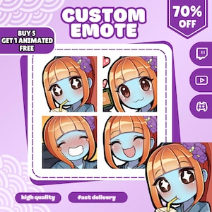 Custom Twitch Emotes Or Kick Emotes | Animated Emotes | Chibi anime style | Twitch Sub Emotes, Emoji for streamer Twitch, Facebook, Discord