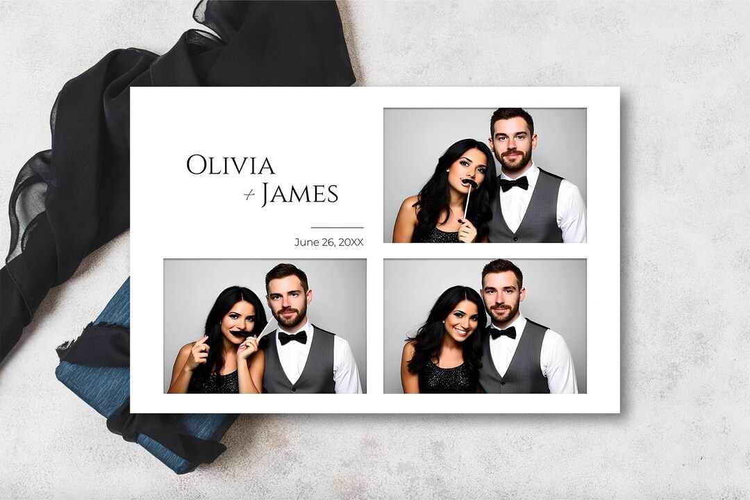 4x6 Minimalist Photo Booth Template Elegant Wedding Layout Etsy
