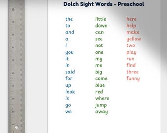 Dolch Sight Word Posters: 220 Words for Grades Pre-K-3 (Printable PDF)
