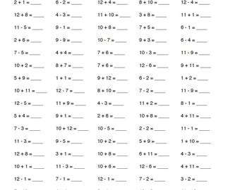 Addition & Subtraction Worksheets: 10 Pages, 100 Problems (Printable PDF)