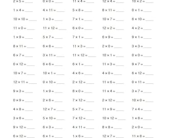 Multiplication Math Worksheets: 50 Pages, 100 Problems Per Page (Printable PDF, Answer Key Included)