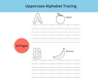 Food-Themed Alphabet Tracing Worksheets: Uppercase Handwriting Practice (PDF)