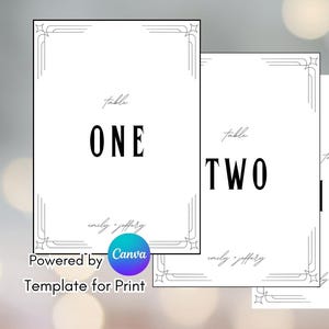 Great Gatsby Wedding Table Numbers - Editable Canva Template | Art Deco Wedding & Party Printable | Event