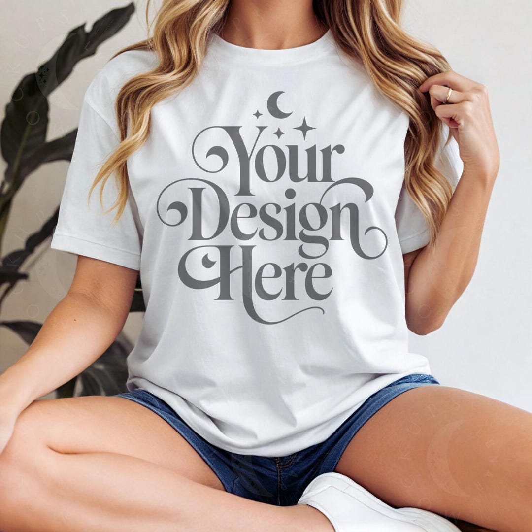 White Bella Canvas 3001 Shirt Mockup BC3001 White Tshirt Mock-up White ...