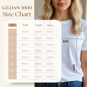 Gildan 5000 Size Chart G5000 T-Shirt Size Chart Gildan Sizing Guide Unisex Heavy Cotton Tee Size Chart Guide Shop Infographic Mockup
