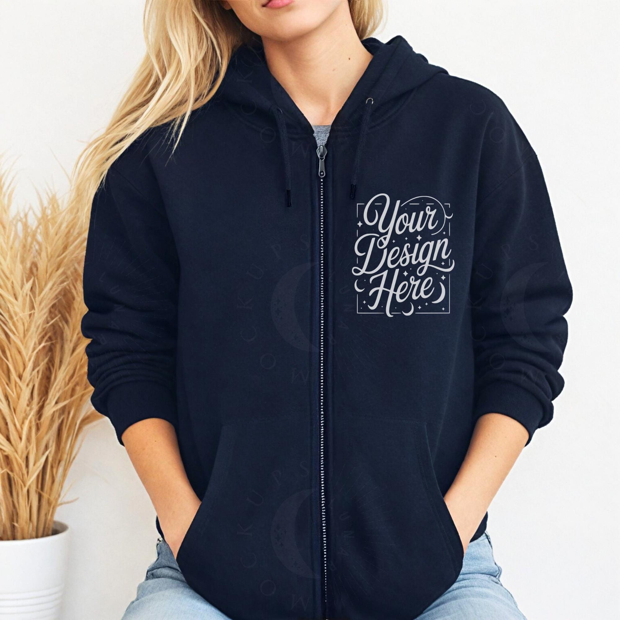 Navy Blue Zip up Hoodie - Etsy