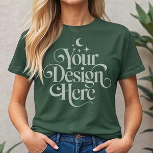Forest Gildan 5000 Shirt Mockup Forest Green G5000 TShirt Mock-up Gildan Tee Mock Forest G 5000 Simple Casual Forest G5000 Mock up
