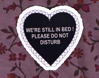 Do Not Disturb Lace Heart Sticker 2.5 x 2.5 inches