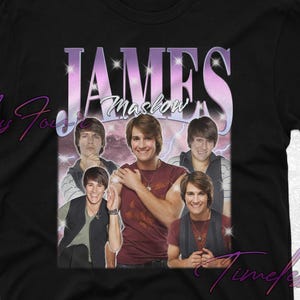 James Maslow-skjorta, James Maslow retro-t-shirt, James Maslow-fant-t-shirt, Big Time Rush-turnéskjorta, James Maslow-merchandise, Big Time Rush-konsert