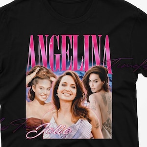 Angelina Jolie Shirt, Angelina Jolie Fan Tshirt, Angelina Jolie Vintage Homage Gift Tee, Angelina Jolie Tees, Angelina Jolie Sweatshirt