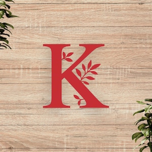 Letra de parede inicial de madeira personalizada, monograma botânico personalizado, decoração, placa de berçário, presente de casamento, placa de letra floral, presente de chá de bebê, casa