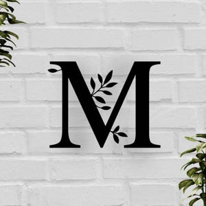 Placa de monograma personalizada para porta da frente, decoração de parede inicial personalizada, placa de varanda externa, presente de inauguração, presente de casamento, letra de entrada