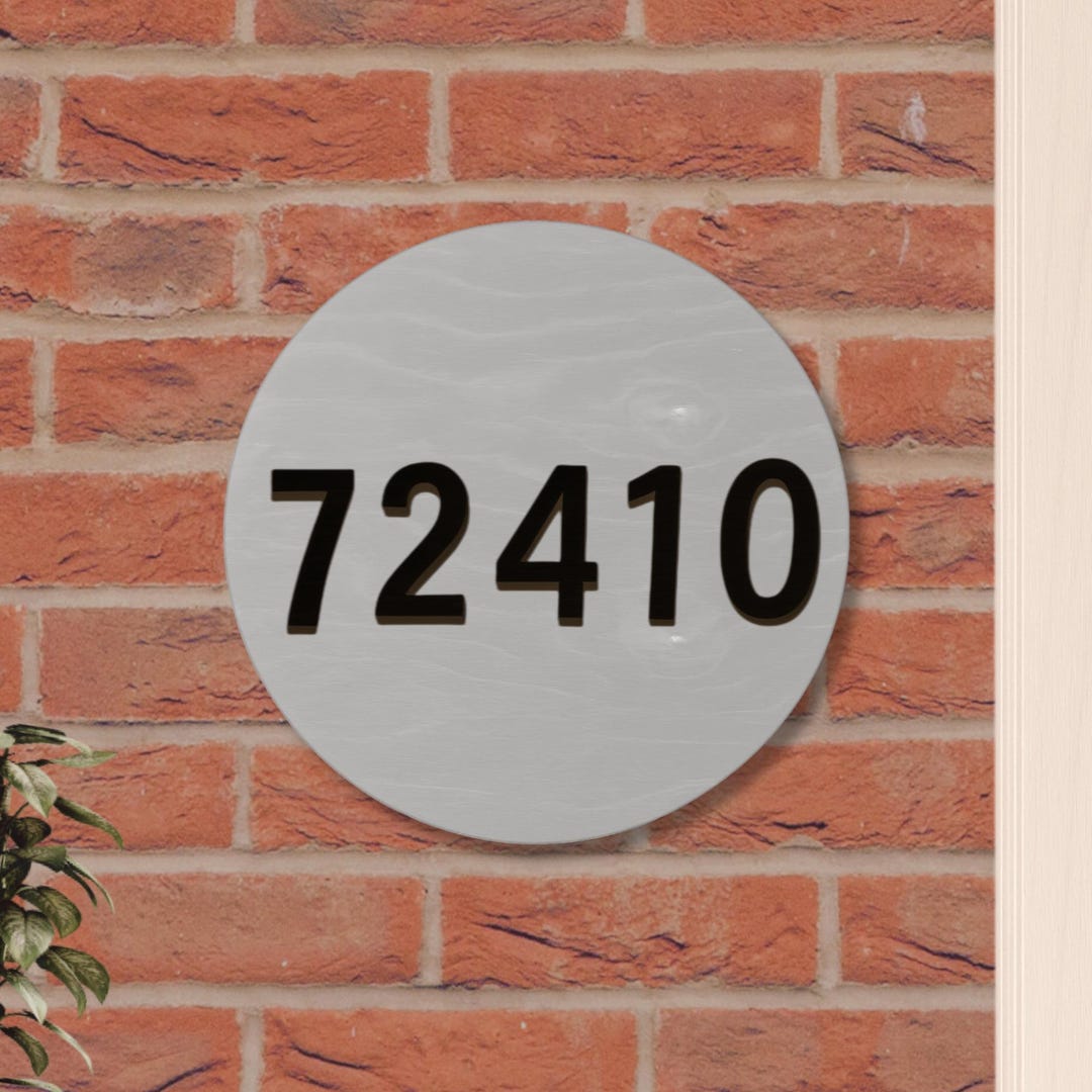 Personalized Round House Address Sign Modern Wood Porch Decor Realtor ...