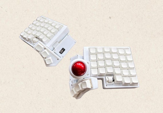 キーボード ErgoSNM White Trackball Split Keyboard ErgoSNM White Trackball Split Keyboard｜Yahoo!フリマ（旧